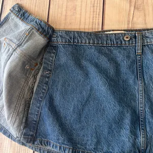 Abercrombie & Fitch High Rise Denim Mini Wrap Skirt thumbnail 6