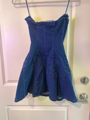 Edikted Denim Mini Dress Small thumbnail 3
