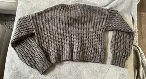 Garage Dark Gray Cable Knit Sweater thumbnail 2