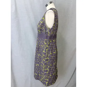 Boden Purple Lime Geometric Mosaic Shift Dress 10 Mod‎ Workwear V-Neck thumbnail 7