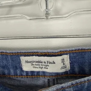 Abercrombie & Fitch The Ankle Straight Ultra High Rise Distressed Size 29/8 Long thumbnail 6