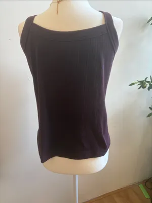 American Eagle Outfitters Ribbed Tank Top - Plum Purple thumbnail 3