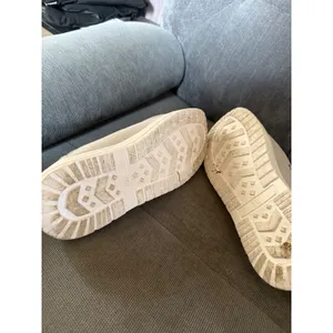 FME Canvas Loafers Women 8 Cream Beige Slip On Moc Toe Bungee Lace Casual Shoes thumbnail 6