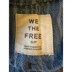 Free People Downtown Denim Railroad Patchwork Coveralls Romper Small Bohemian thumbnail 9
