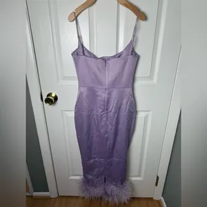 House of CB Helena Orchid Satin Midi Dress XS thumbnail 7