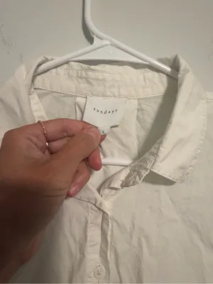 sundays Cream Relaxed Collar Button-Down thumbnail 4