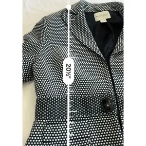 WHBM Black White Polka Dot Blazer Women's 12/14 Cotton Cropped Notch Lapel thumbnail 11