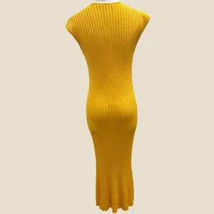 MM LaFleur Dylan Dress Tuscan‎ Yellow Slinky Knit Ribbed Sleeveless Midi Size XS thumbnail 4