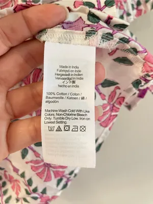 J. Crew Floral Hand Block Print Ruffle Placket Blouse Size S thumbnail 7