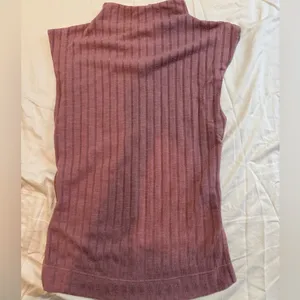 Pink Ribbed Mock Neck Tank thumbnail 2