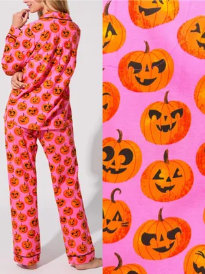 BedHead PJs Jolly Jack-O-Lantern Long Sleeve Classic Stretch Jersey Pajama Set thumbnail 4