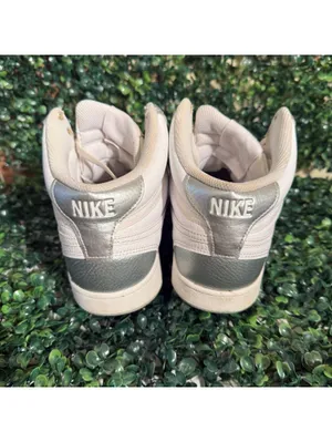 Nike Court Vision Mid - Women`s Sneaker Grey White Silver CD5436-108 size 9.5 thumbnail 4