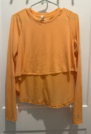 Free People Movement Cadence Layering Tee Top In Orange, Small, New thumbnail 1