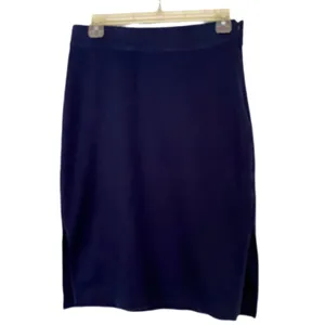 GAP Pencil Skirt Knee-Length Workwear Navy Side Slits Stretch Body Con Size S thumbnail 2