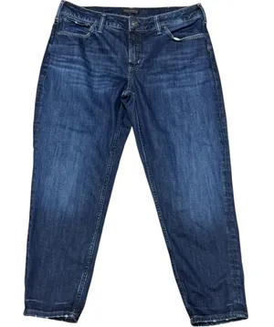 Silver Jeans Co Avery Skinny Crop Dark Wash 32x25 thumbnail 1