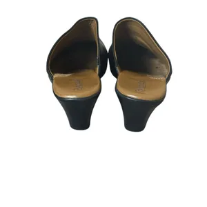 Björndal Shoes Susan Womens 6M Black Leather Mule Slip On Casual Heel Neutral thumbnail 5