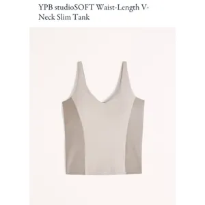Abercrombie YPB studioSOFT Waist Length V Neck Slim Tank Sand M thumbnail 10