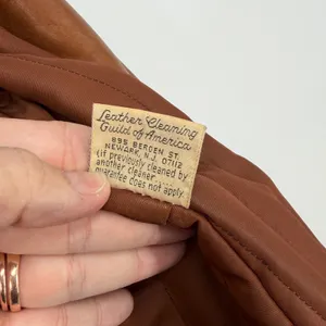 Vintage Leather Shearling Collar Penny Lane‎ Coat Brown Belted Distressed thumbnail 10