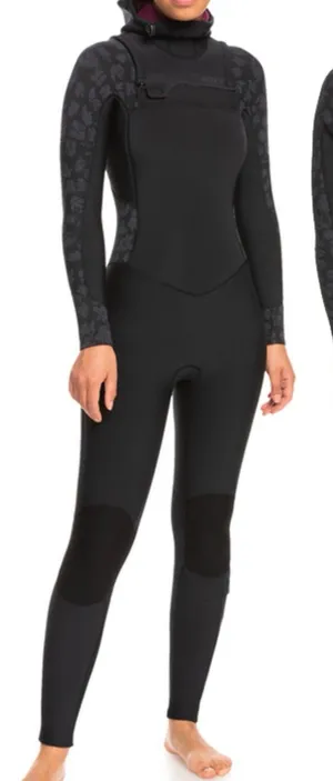 NEW Roxy Women's Long Sleeve Wetsuit Hooded Full Body 5/4/3 Black swell series 6 thumbnail 1