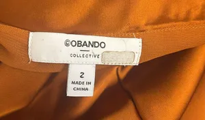 2 Obando collective copper orange silky one shoulder sleeveless maxi long thumbnail 3