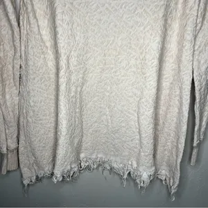 Free People Broken Glass Textured Off-Shoulder‎ Cream Tunic Sweater thumbnail 4