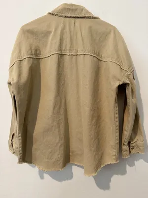 Blank NYC‎ Shacket Size XS Zoo Fair Beige Denim Jacket Coastal Cowgirl Barn thumbnail 8