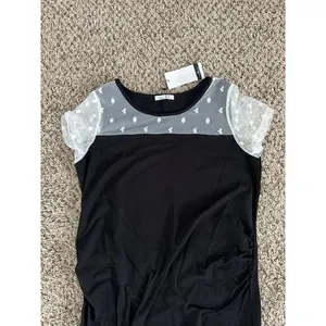 NWT‎ Abie Women's short sleeve mesh black dress size medium thumbnail 2