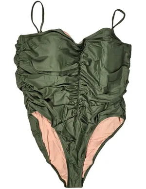 J. Crew Ruched sweetheart‎ one-piece in Safari Green Plus 24 NWT thumbnail 1