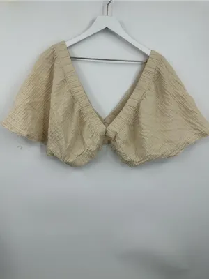 Aerie Boho Pool To Party Flutter Sleeve Crop Top Size XL Whimsical thumbnail 9