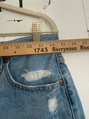 Levis Distressed Light Blue Denim Shorts - Unbranded thumbnail 3