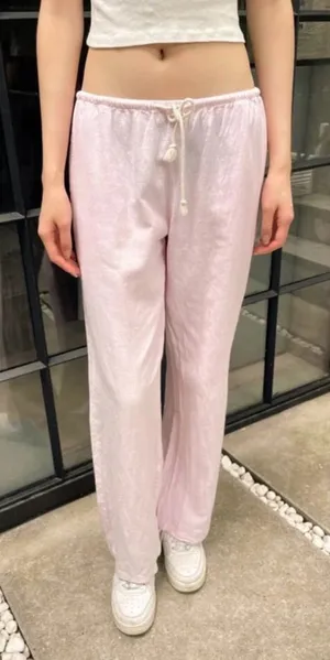 Brandy Melville Nanda Pink Striped linen pants thumbnail 1