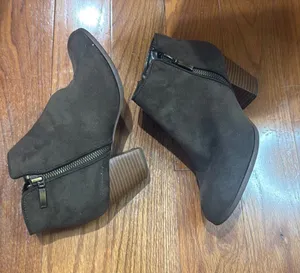 Olive Green Pointed-Toe Ankle Booties thumbnail 1