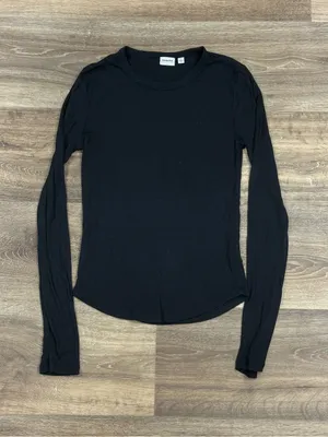Aritzia Sunday Best Ribbed Black Long Sleeve Top Women’s Small thumbnail 2