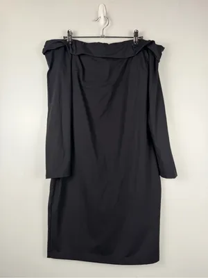 Popilush Off The Shoulder Shapewear Dress in black size large thumbnail 4