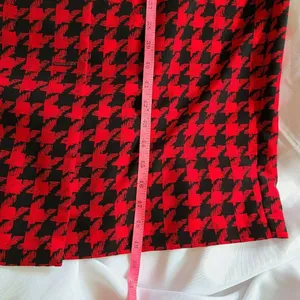 Vintage 80s Sharon Young Houndstooth Dress | Red & Black Office Siren Midi‎ thumbnail 7
