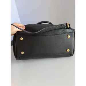 Michael Kors Hudson Belted Leather Satchel Black Shoulder Strap Designer‎ Luxury thumbnail 5
