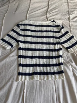 Navy and White Striped Zara Sweater thumbnail 2