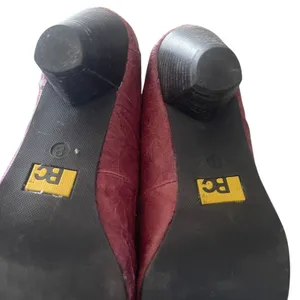 BC Women's Size 8 Red Textured Leather Grunge‎ Steam Punk Cone Heels thumbnail 12