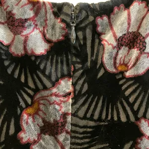 LOFT Iced Floral Velvet Swing Dress Black‎ Silver Red Women's Size Medium thumbnail 10