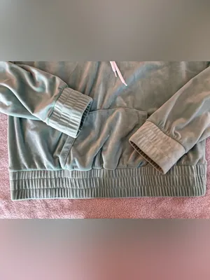 Women’s No Boundaries Cropped Mint Green Hooded Velvety Blouse Size XXXL thumbnail 3