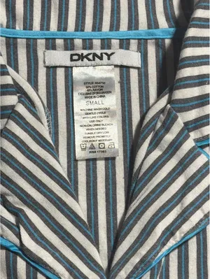 DKNY Women's Striped Cotton Pajama Set Small thumbnail 5