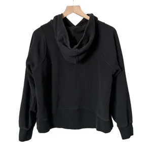 Lululemon Loungeful Pullover Hoodie Cotton Blend Black Kangaroo Pocket Size 6 thumbnail 2