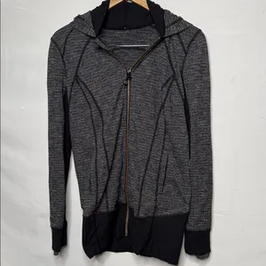Lululemon Daily Practice Scuba weathered herringbone zip up hooded jacket 10 thumbnail 4