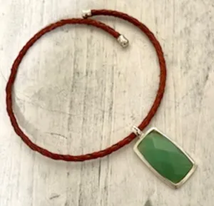 Green pendant choker necklace thumbnail 1