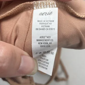 Aerie Scoop Bikini Top Womens Size XL NWT Nude Lacing Shimmer Adjustable thumbnail 6
