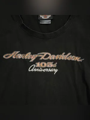 Harley Davidson Black 105th Anniversary Shirt Medium thumbnail 2