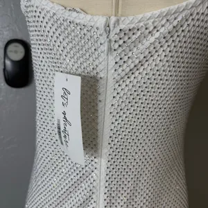 12th Tribe Ezmerelda White Rhinestone Fringe Dress, L thumbnail 5