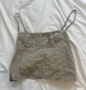 Edikted Light Green grey Linen-Blend Cami Top thumbnail 1