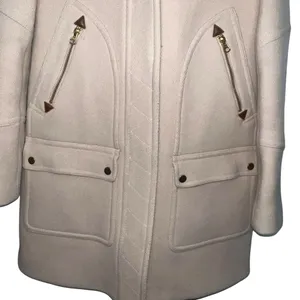 J. Crew Chateau Parka Italian Stadium Cloth Wool Coat Hooded Size 2T Tall‎ Beige thumbnail 4