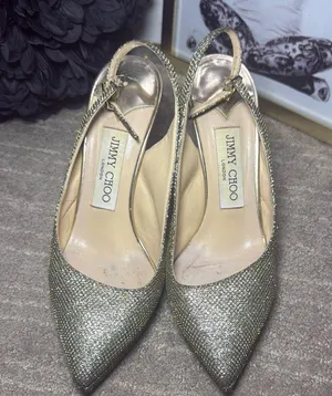 Jimmy Choo Gold Slingback Heels thumbnail 5